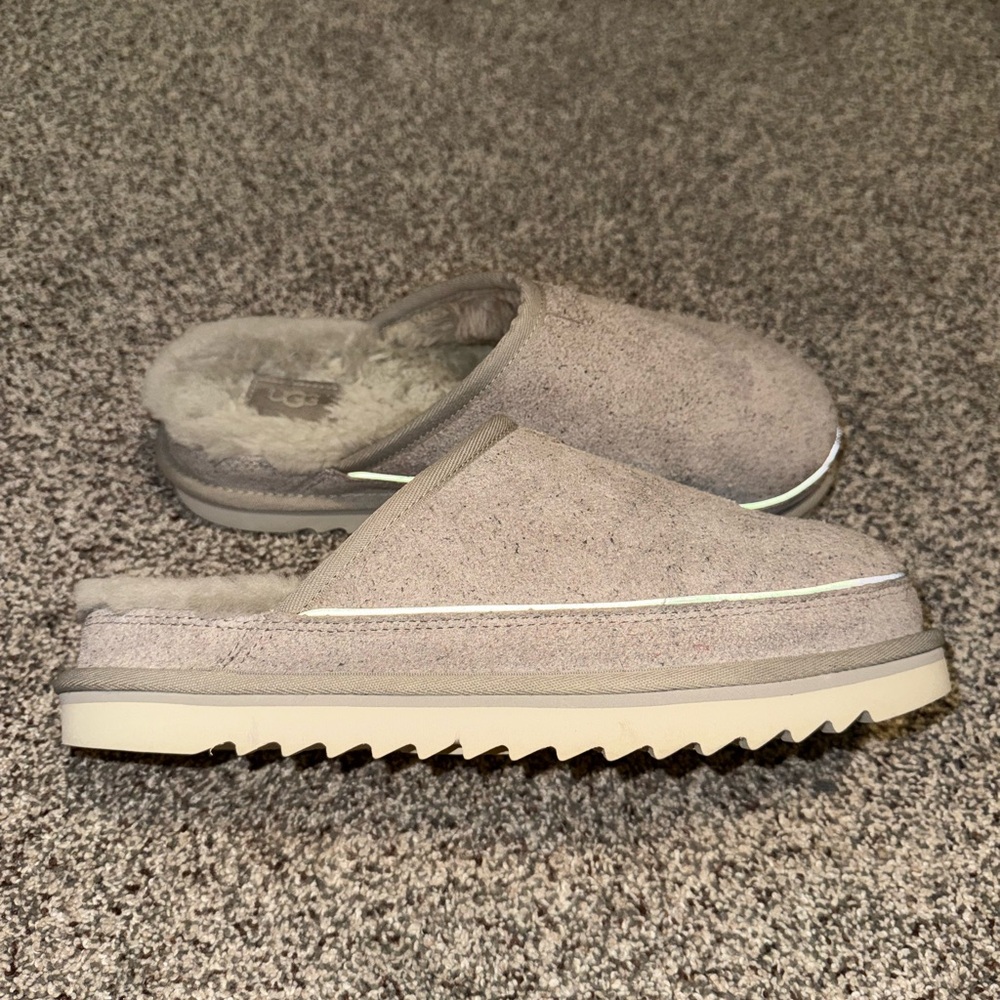 Cozy Gray Suede Slippers